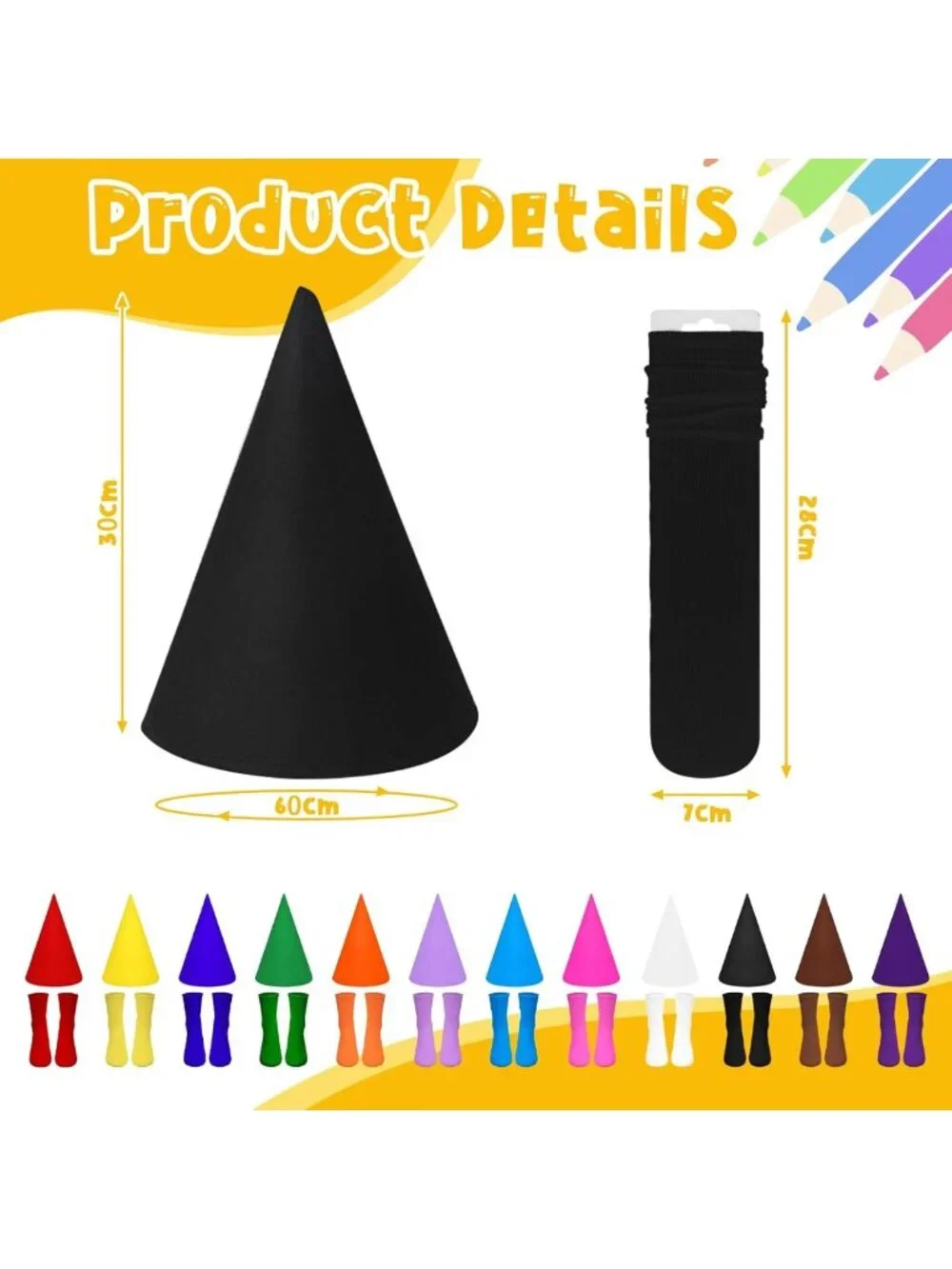 Colorful Crayon Costume for Adults - Fun Group Halloween Outfit with Apron & Hat